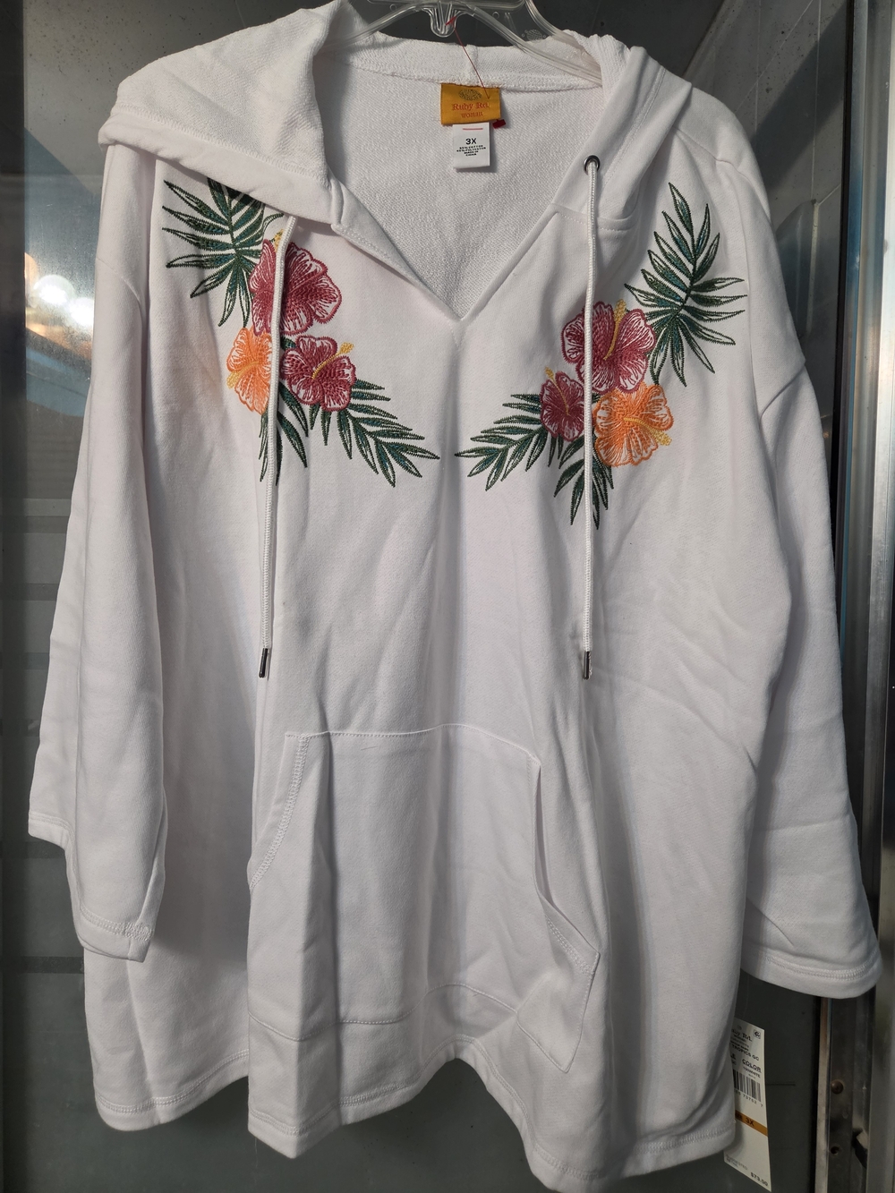 Floral Embroidered Hoodie Hot Tropics Ruby Rd. 3X